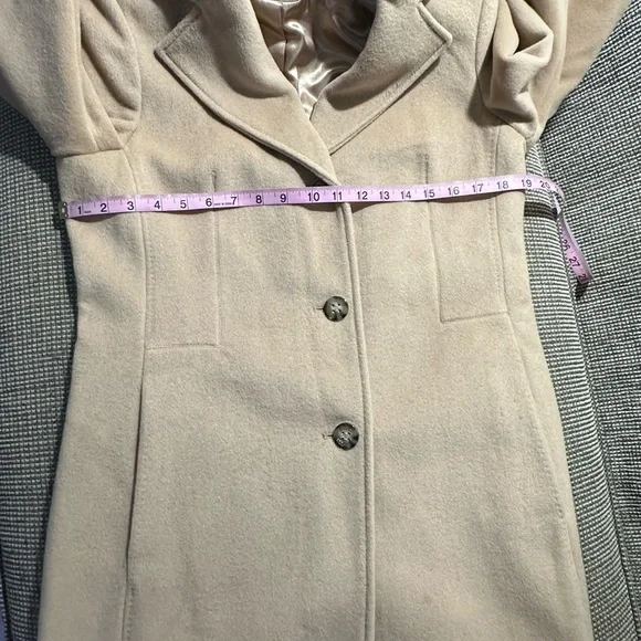 Calvin Klein Wool Polyester Cashmere Blend Tan Camel Coat Jacket - Picture 4 of 16
